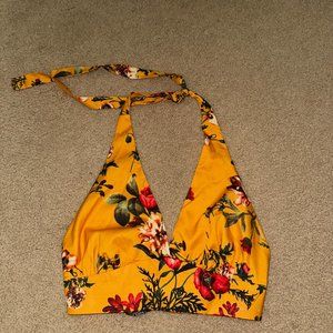 Patterned Silk Halter Top